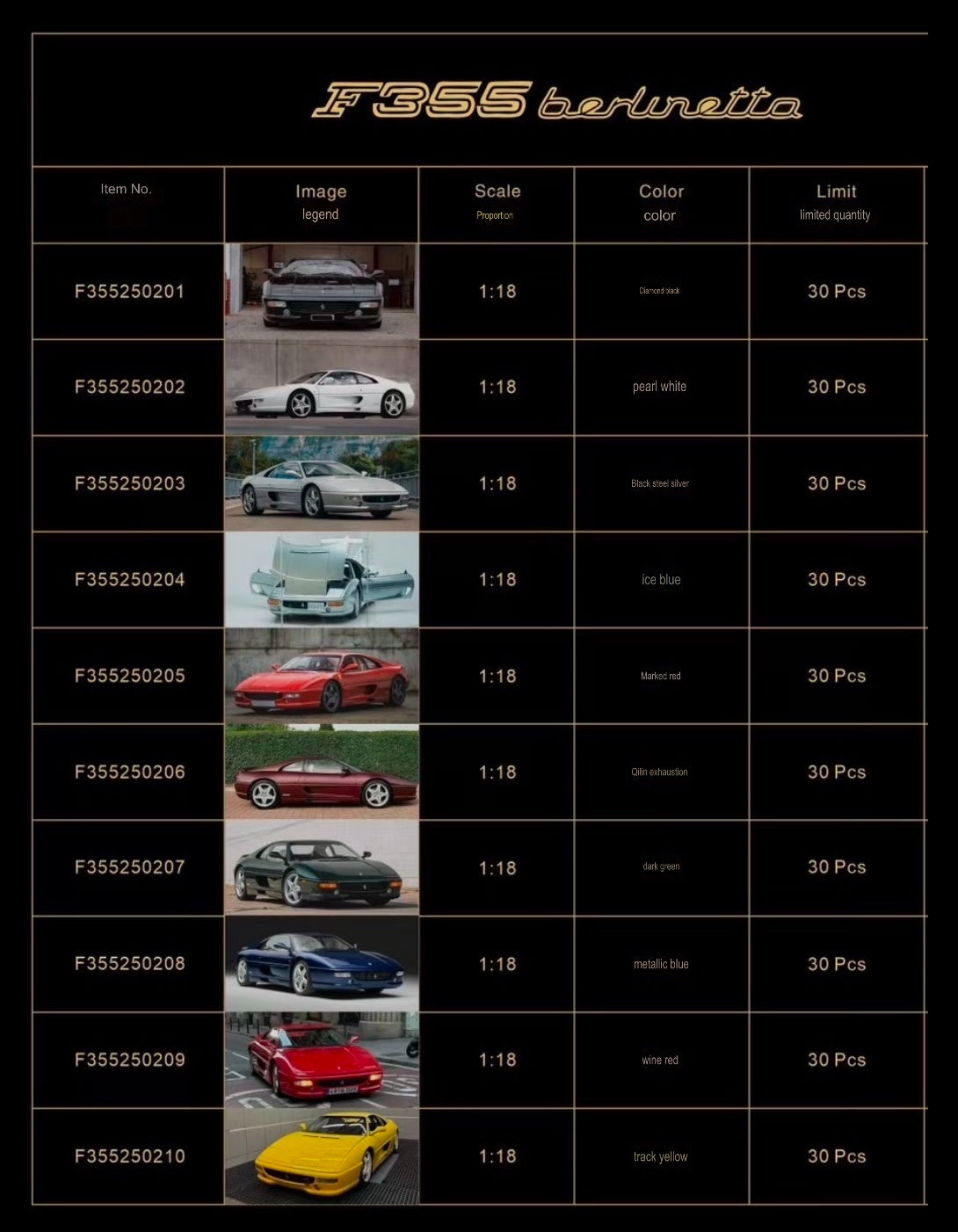 (Pre-Order) MN Models F355 Berlinetta 1/18