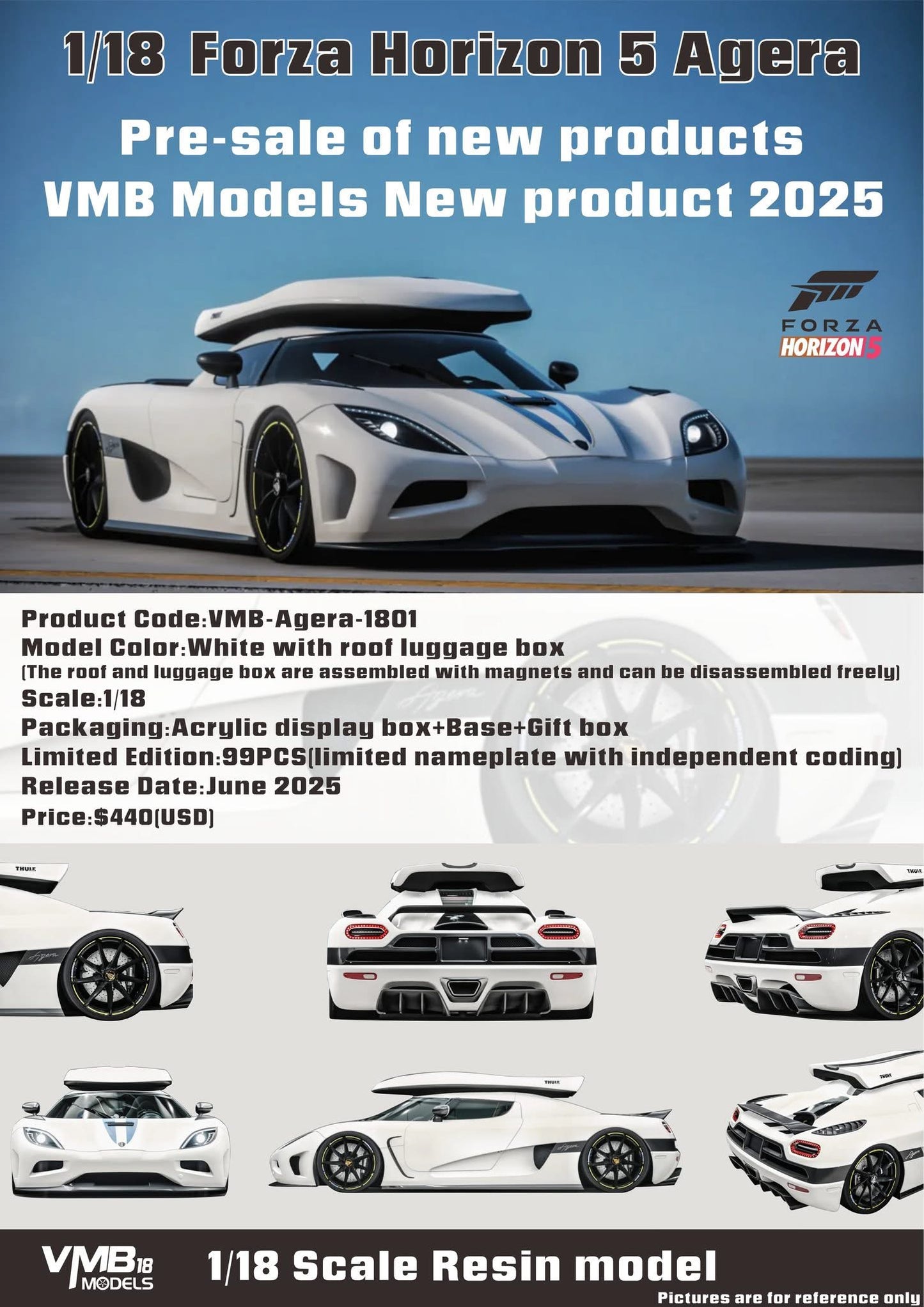 (Pre-Order) VMB Models FH5 Agera 1/18