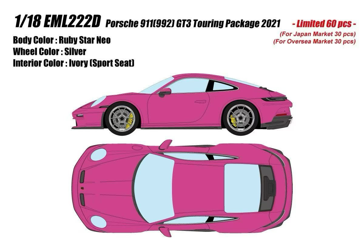 (Pre-Order) MAKE UP 1/18 scale EML222 Porsche 911 (992) GT3 Touring Package 2021