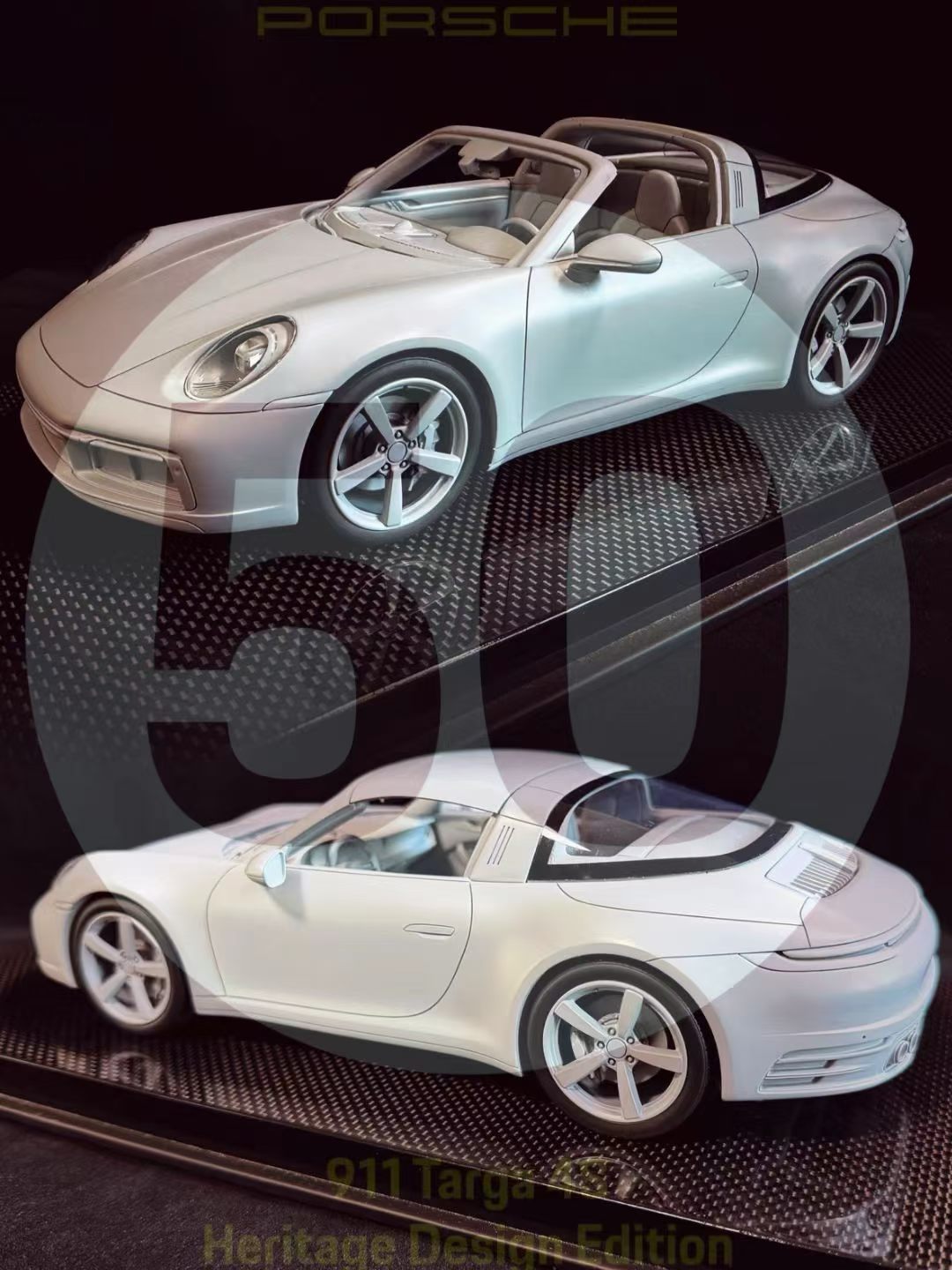(Pre-Order) Dino Model 1/18 911 Targa 4S 50th Anniversary Edition.