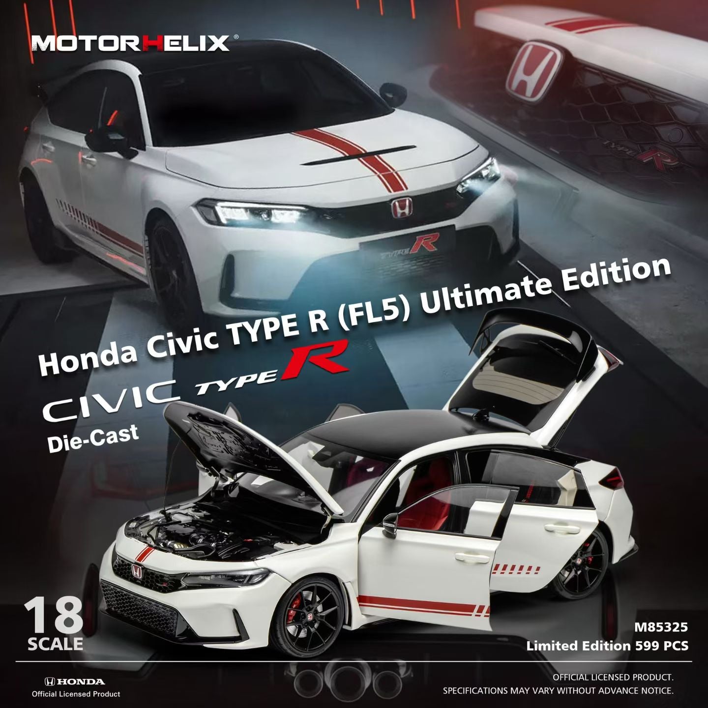 (Pre-Order) MotorHelix Honda Civic Type R (FL5) 1/18