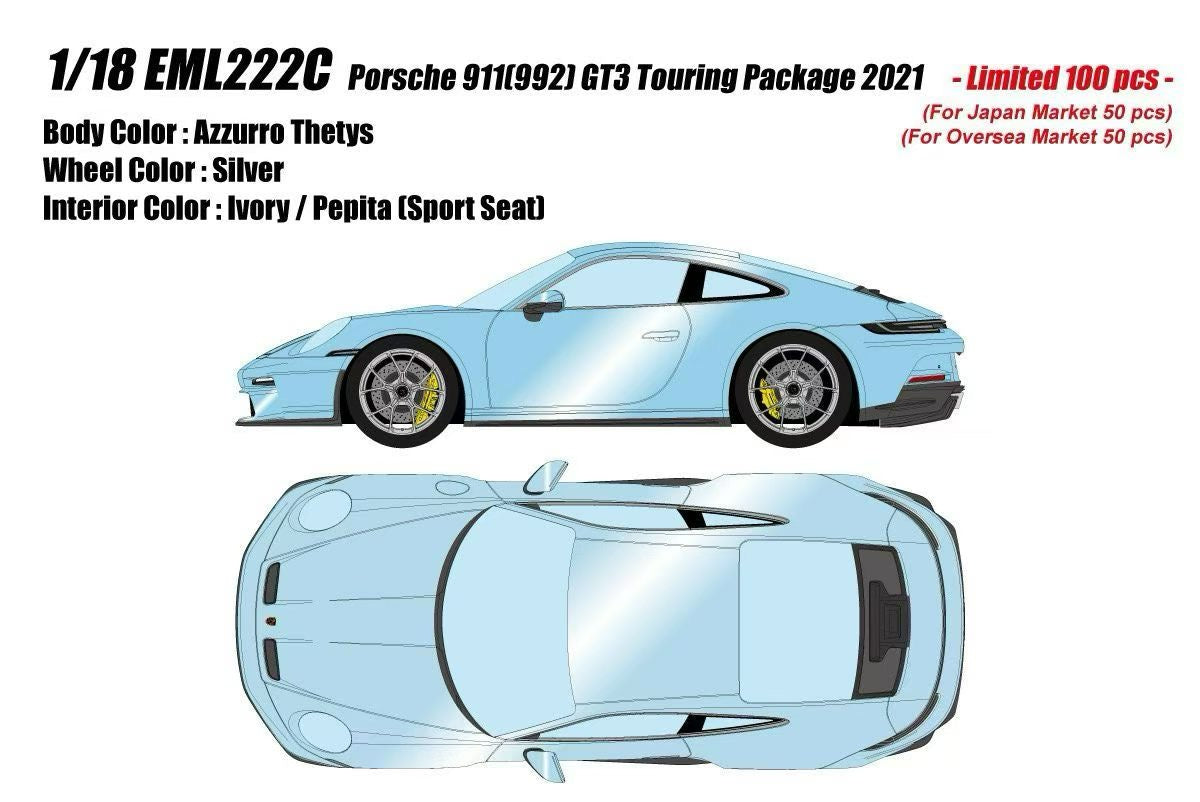 (Pre-Order) MAKE UP 1/18 scale EML222 Porsche 911 (992) GT3 Touring Package 2021
