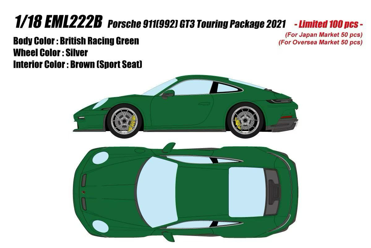 (Pre-Order) MAKE UP 1/18 scale EML222 Porsche 911 (992) GT3 Touring Package 2021