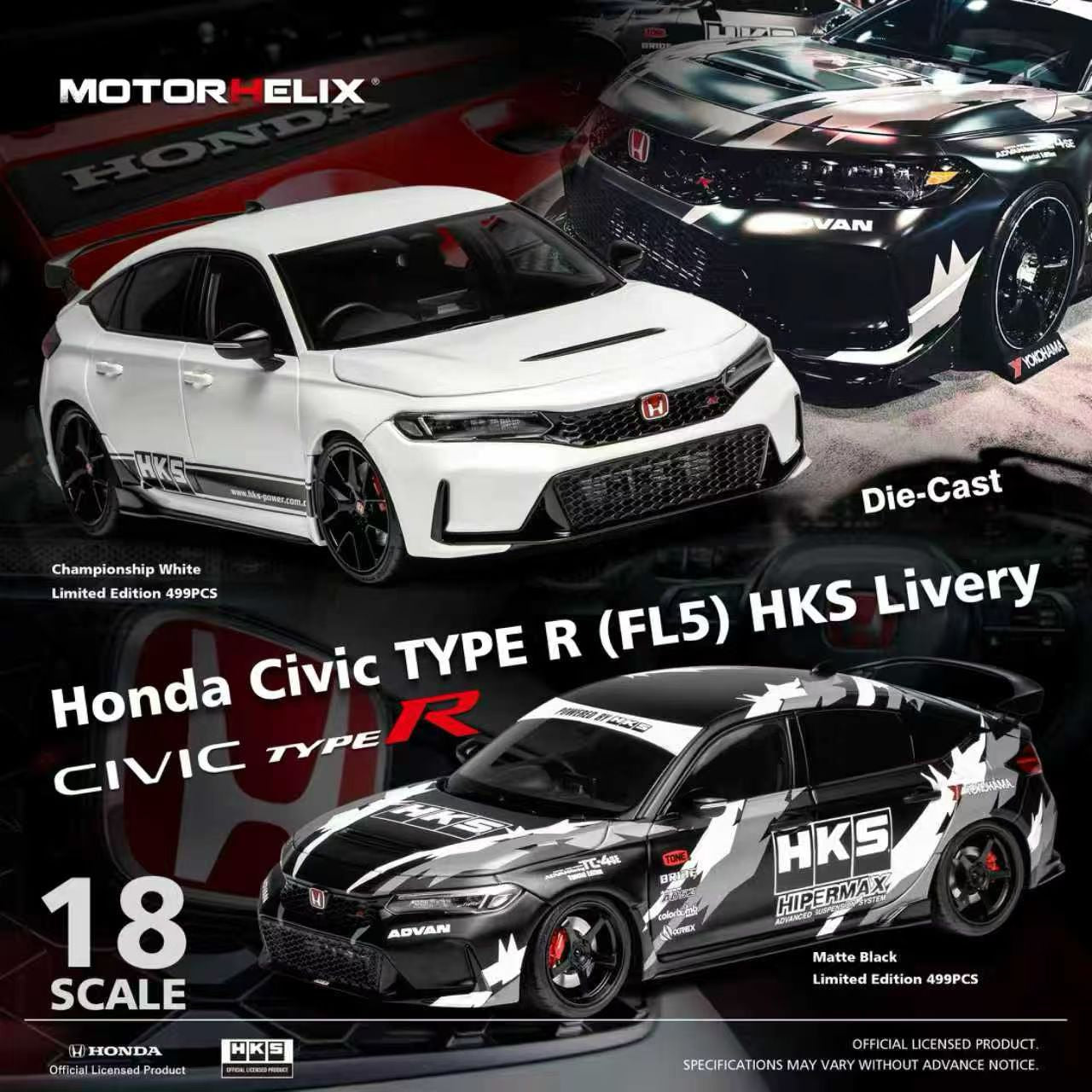 (Pre-Order) MotorHelix Honda Civic Type R (FL5) 1/18