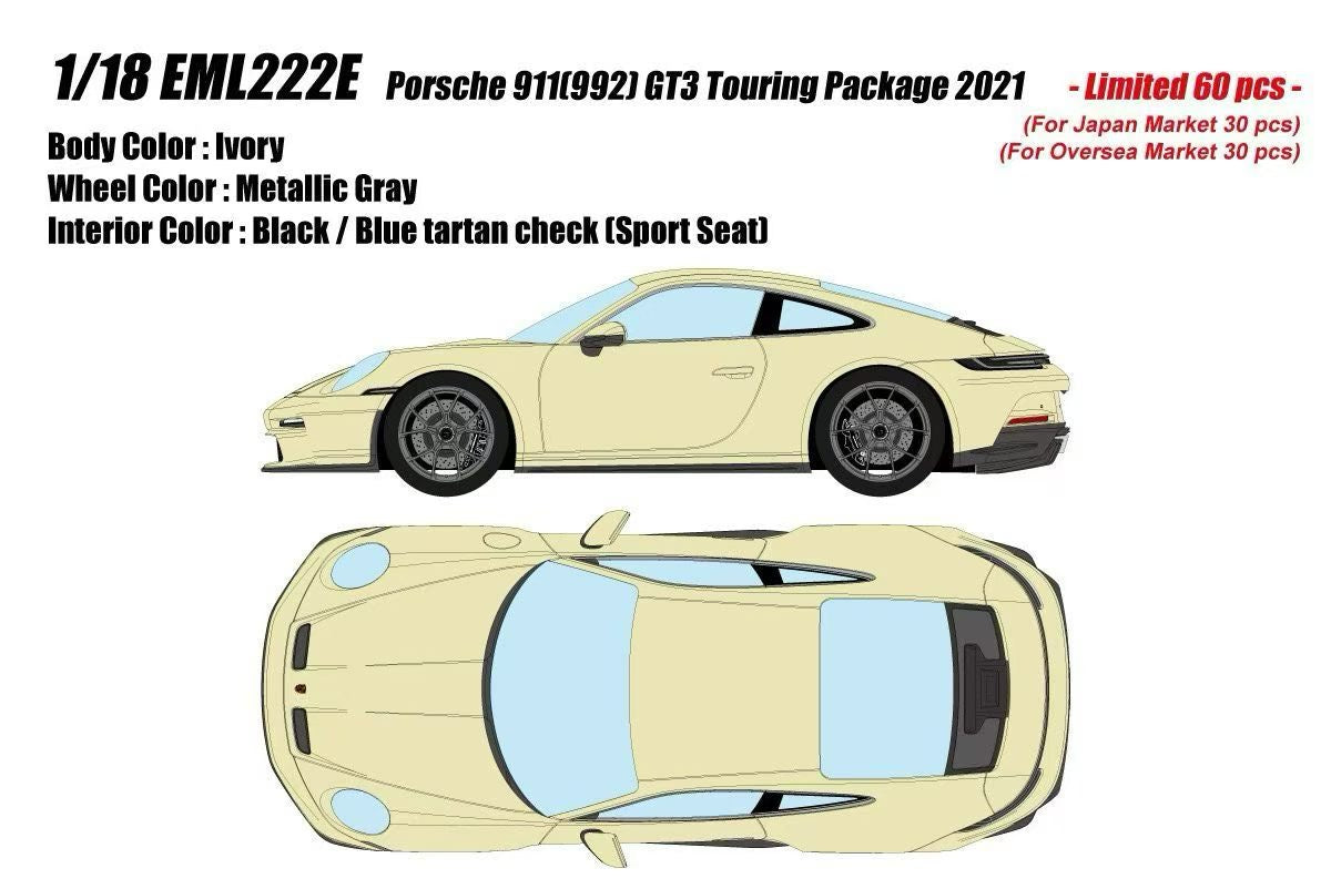 (Pre-Order) MAKE UP 1/18 scale EML222 Porsche 911 (992) GT3 Touring Package 2021
