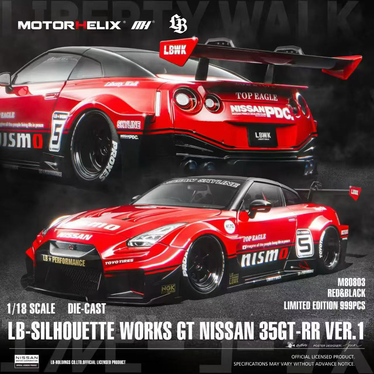 (Pre-Order) MotorHelix Nissan R35 GTR LBWK 1/18