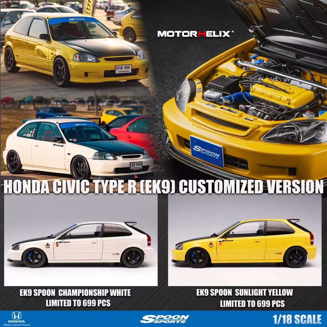 (Pre-Order) MotorHelix Honda Civic Type R (EK9) 1/18