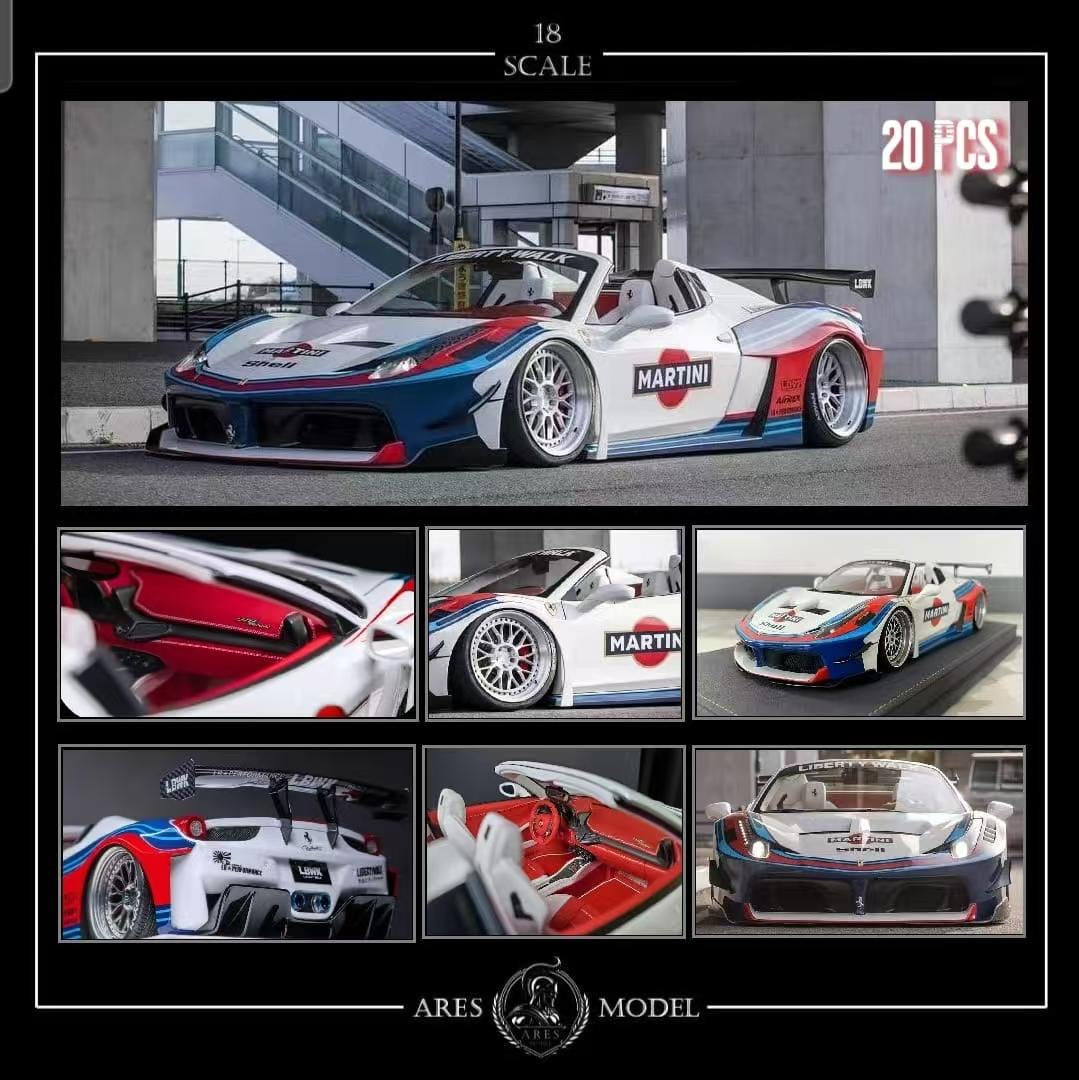 (Pre-Order) Ares Model 458 GT Spider 1/18