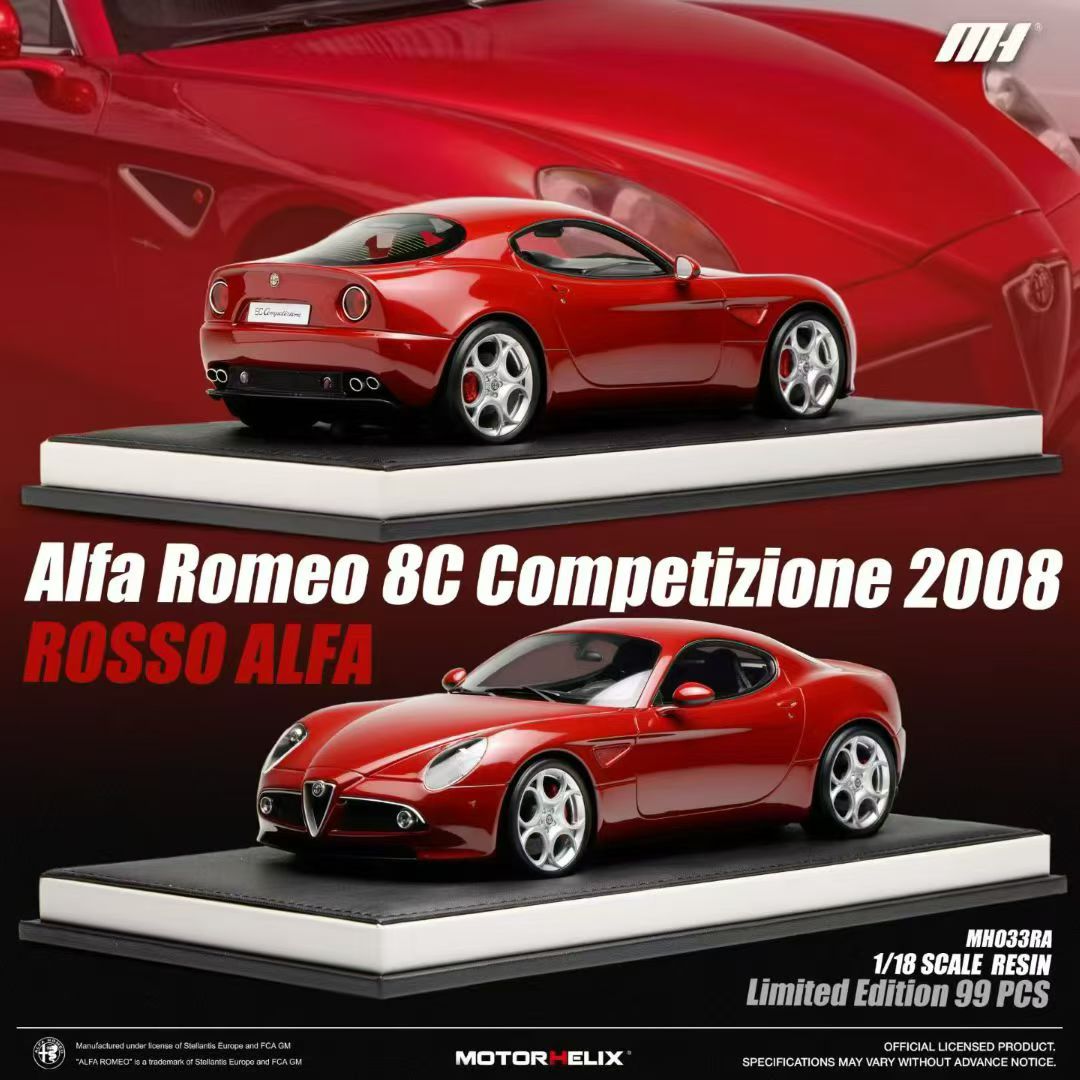 Pre-Order) MotorHelix Alfa Romeo 8C Competizione 1/18 – IronCookie