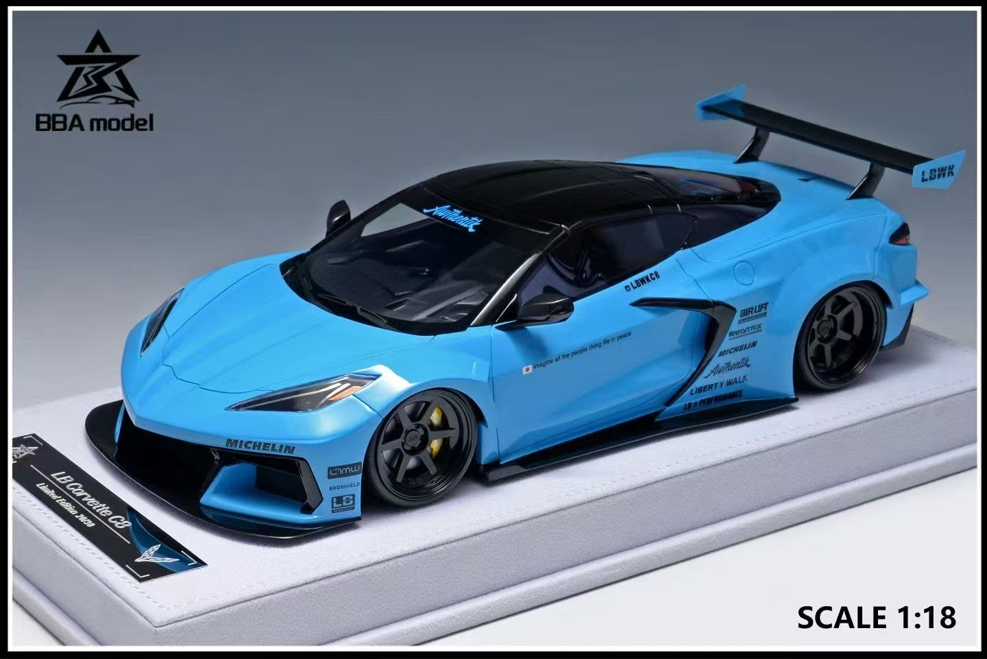 (Pre-Order) BBA Models C8 Corvette LBWK 1/18